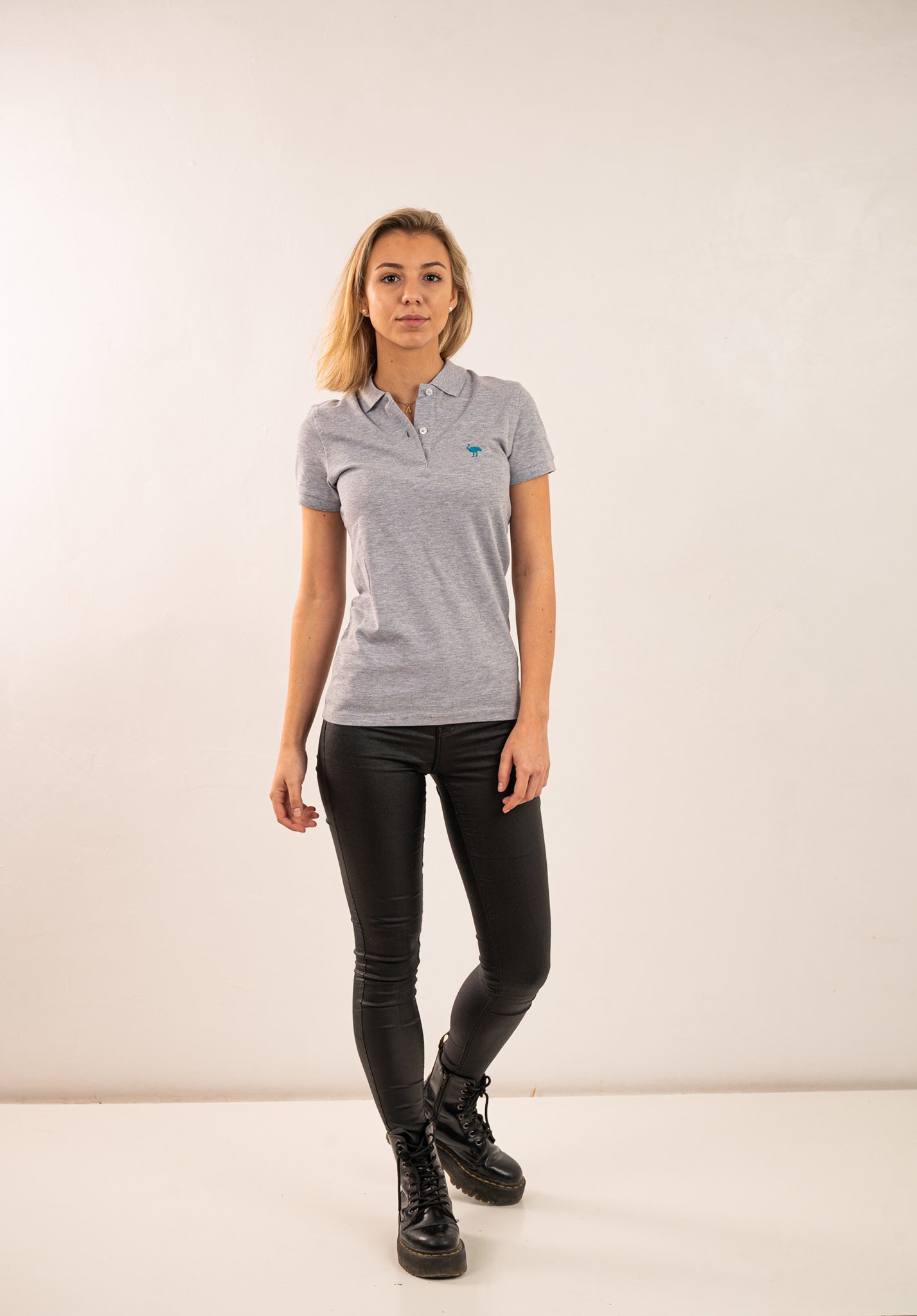 Polo mujer 100% algodón orgánico - color gris