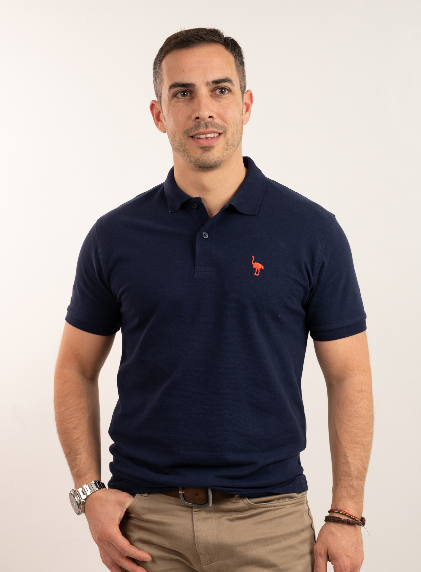 Polo hombre 100% algodón orgánico - color navy blue