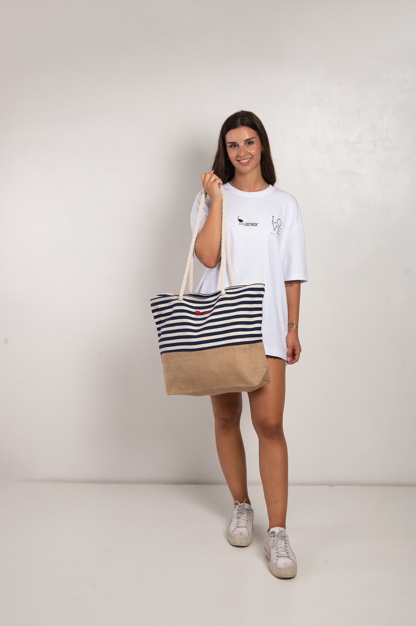Bolsa grande MARINE recycled cotton .