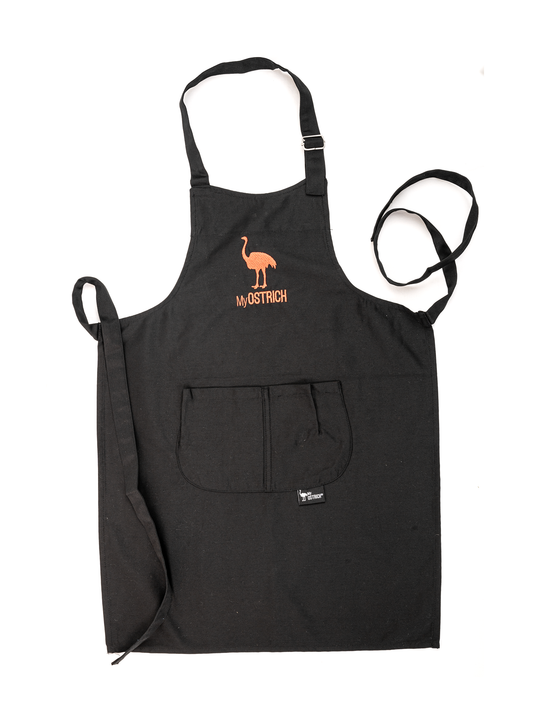 Delantal infantil negro con bolsillo